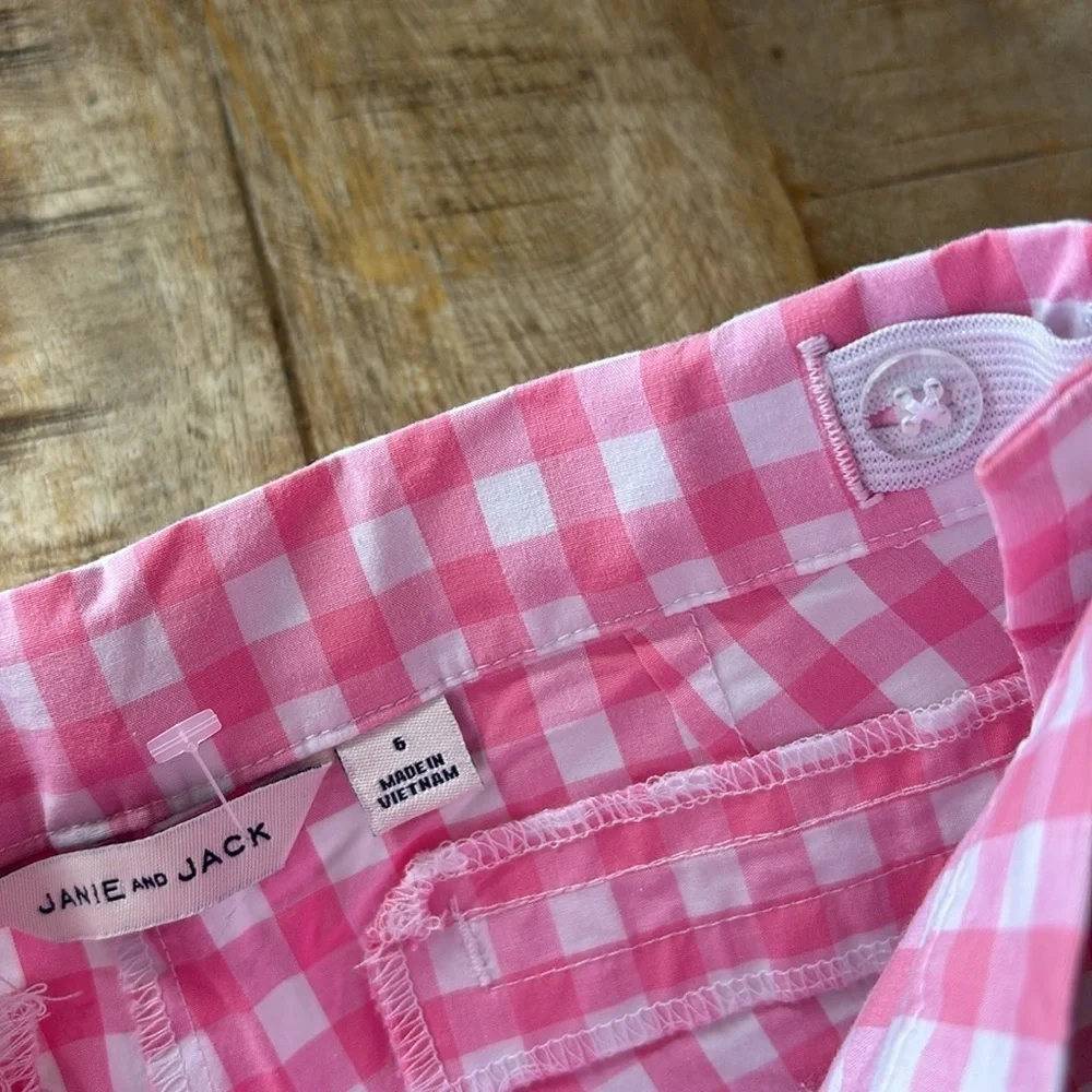 NWOT Janie and Jack Gingham Cropped Pants size 6